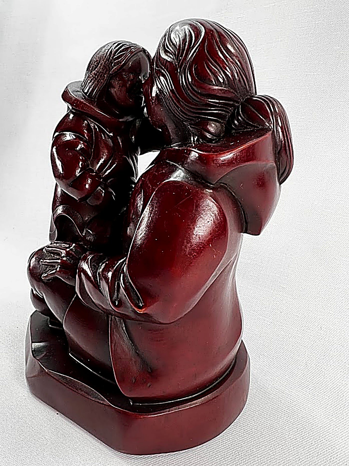 Inuit Mother and Child Sculpture by Thomas McPhee full view-back