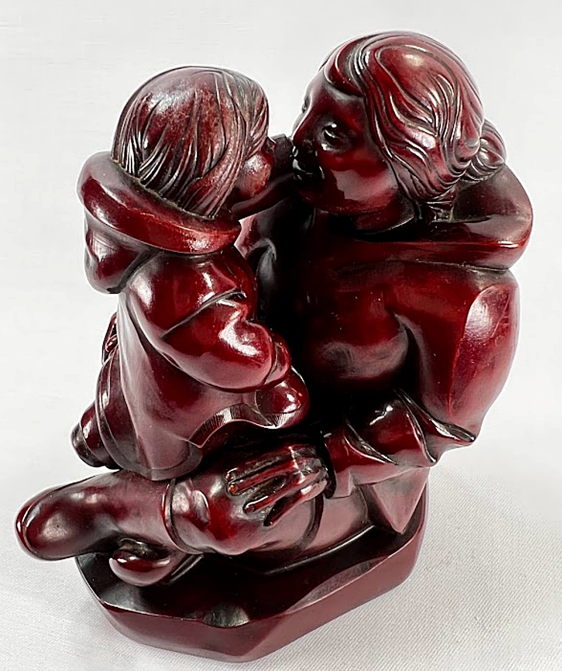 Inuit Mother and Child Sculpture by Thomas McPhee full view