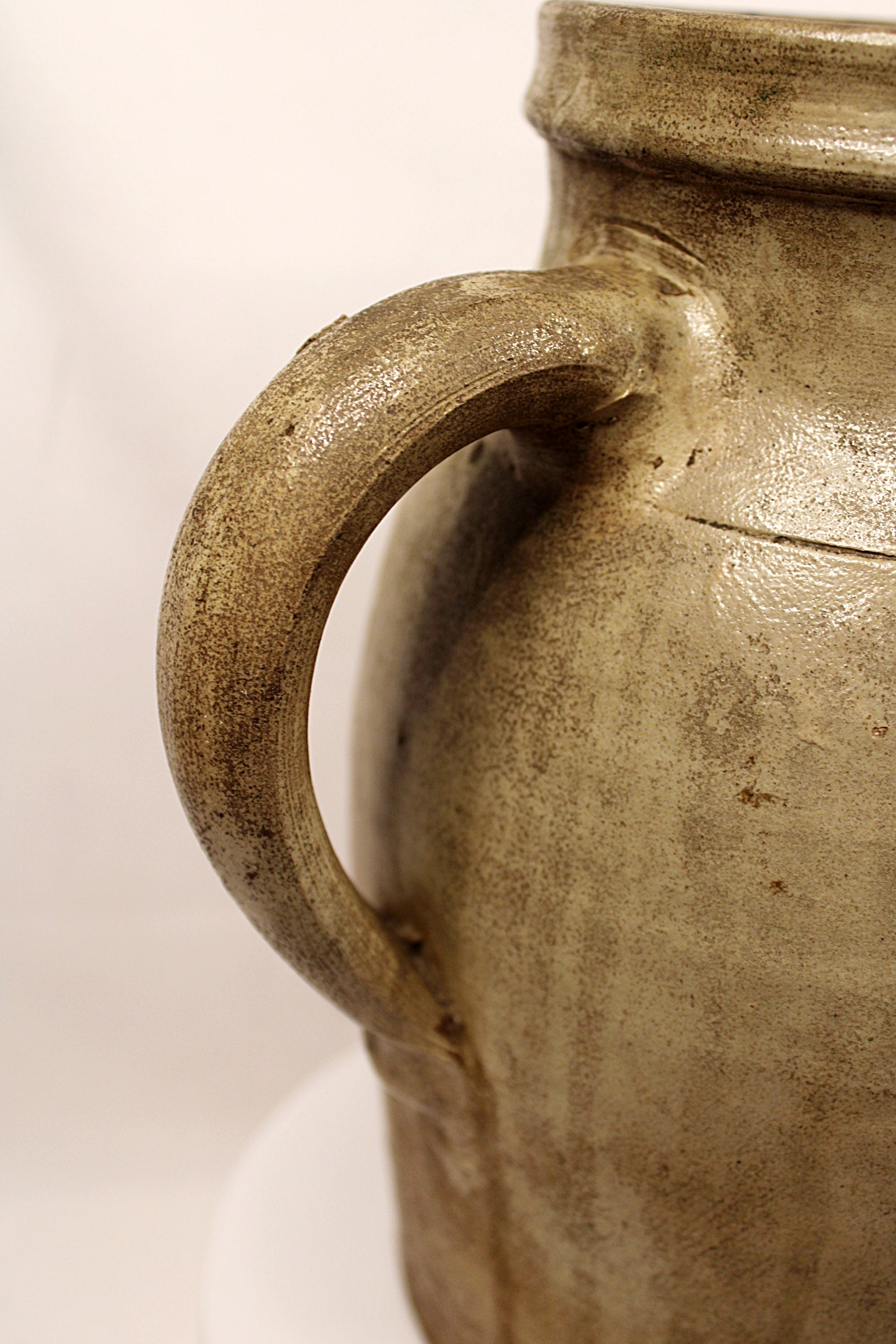 What Cheer Iowa Antique Salt Glazed Stoneware Pitcher
