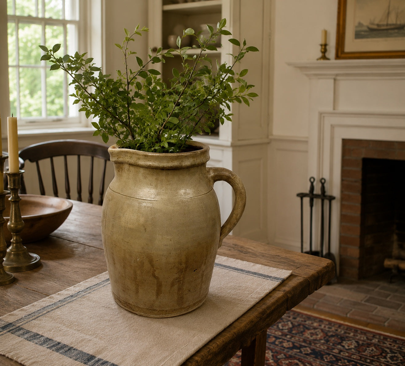 What Cheer Iowa Antique Salt Glazed Stoneware Pitcher