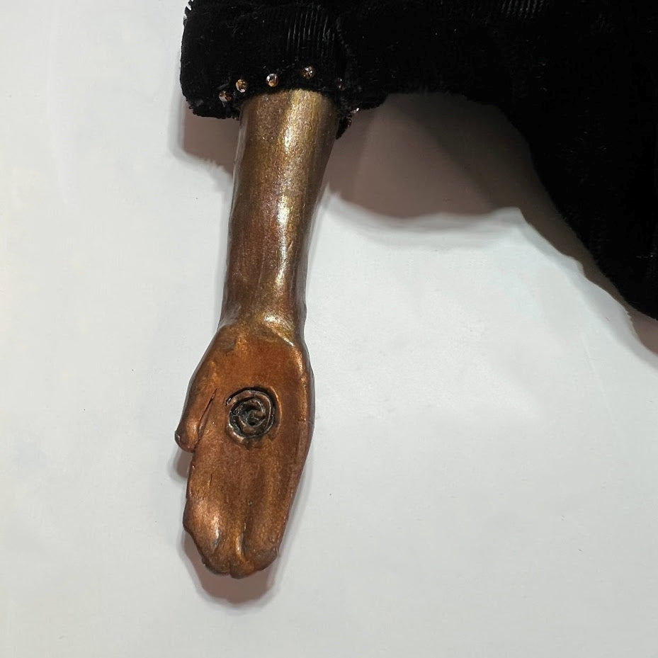 Vintage Art Doll African Handmade with Suede Storage Box Artist Signed 1998
