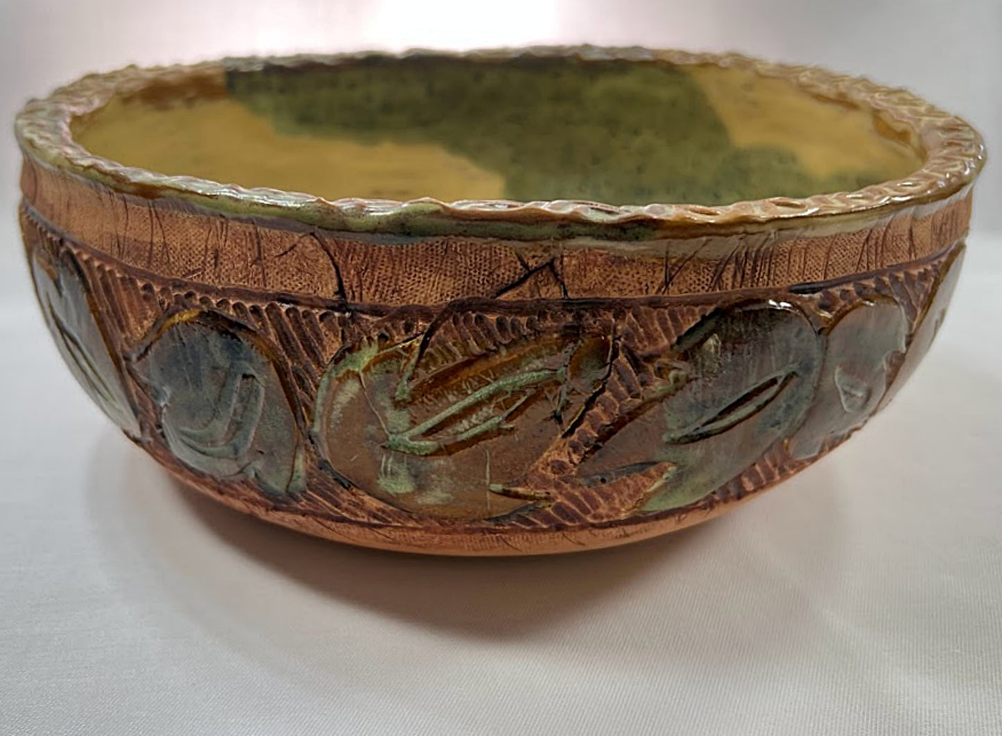 Vintage FLORIDA STUDIO POTTERY Bowl by Dawn Zaharis Prietz Old River Run Pottery