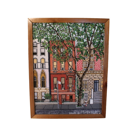 Vintage WILLIAM BRITT Oil Painting Contemporary Folk Art by Listed New York Artist