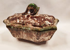 Antique Lidded Sponged Pottery Box from Germany Side two Lid on