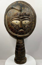 African Carved Figure with Snake