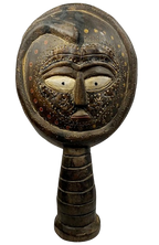 African Carved Figure with Snake