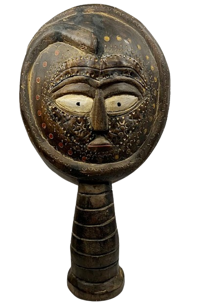 African Carved Figure with Snake