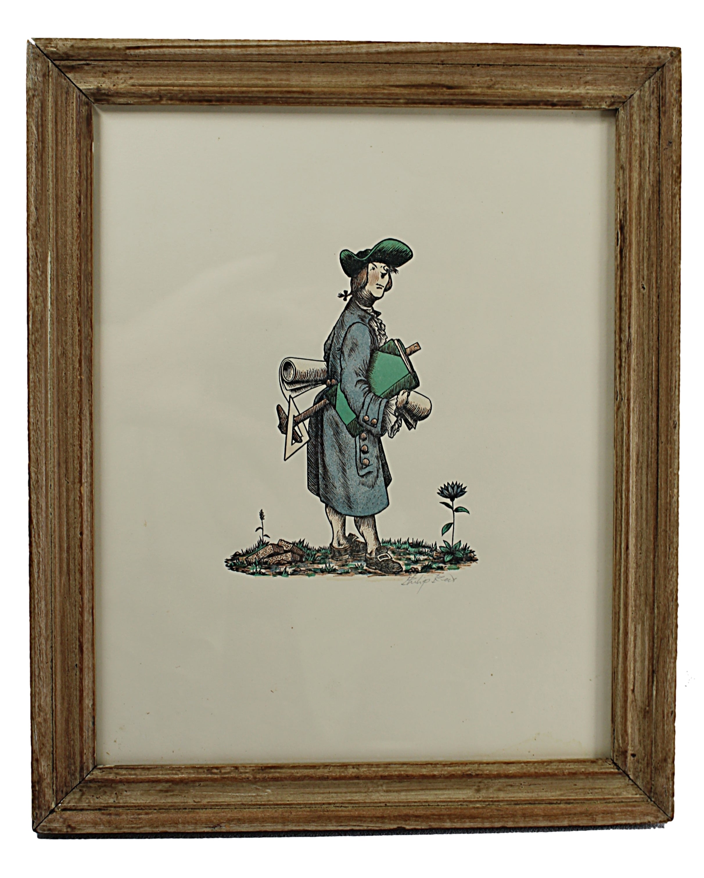 Philip Reed Pair of Wood Engraving Prints Signed