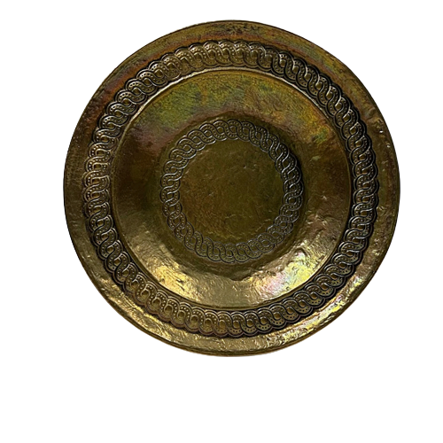  ITALIAN BRASS TRAY Hand Hammered Signed