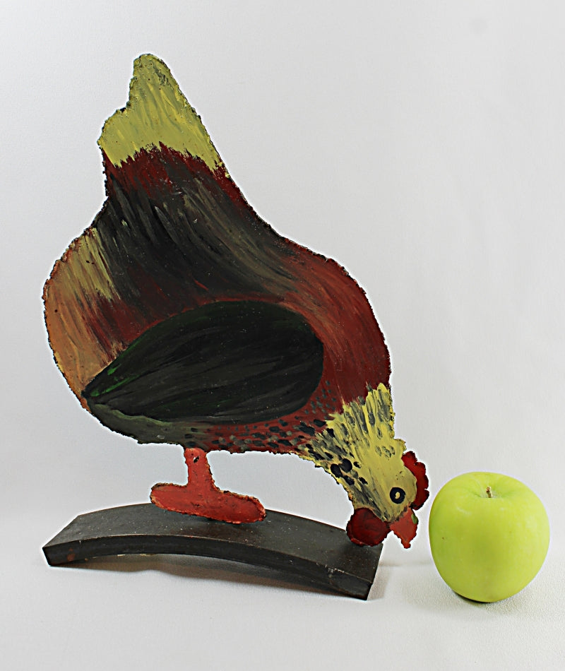 Folk Art Chicken Door Stop or Art Sculpture
