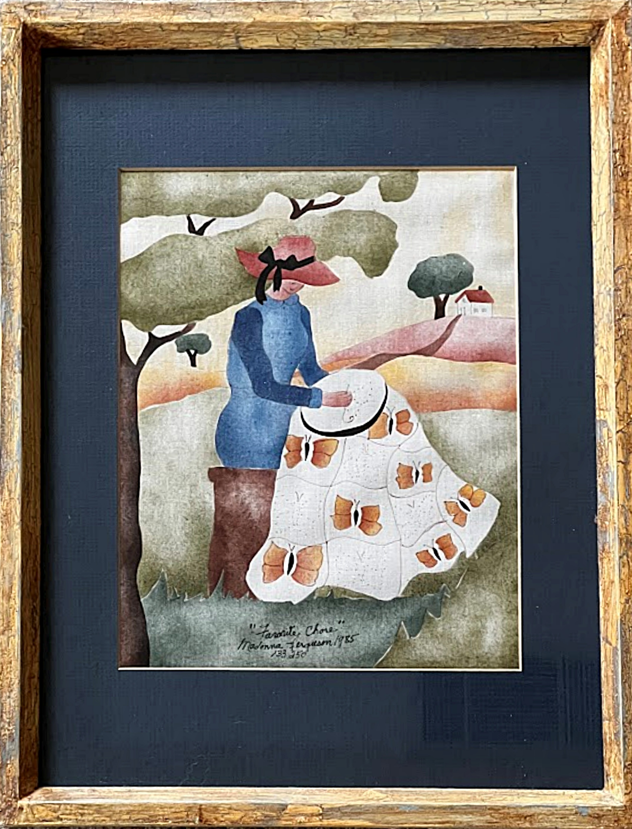 Fabric Art Stenciled Embroidering a Quilt by Madonna Ferguson
