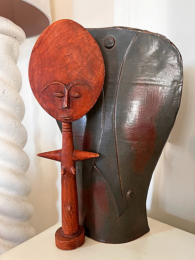 Vintage 17.5 Inch Tall AFRICAN AKUA'BA Ghana Fertility Sculpture