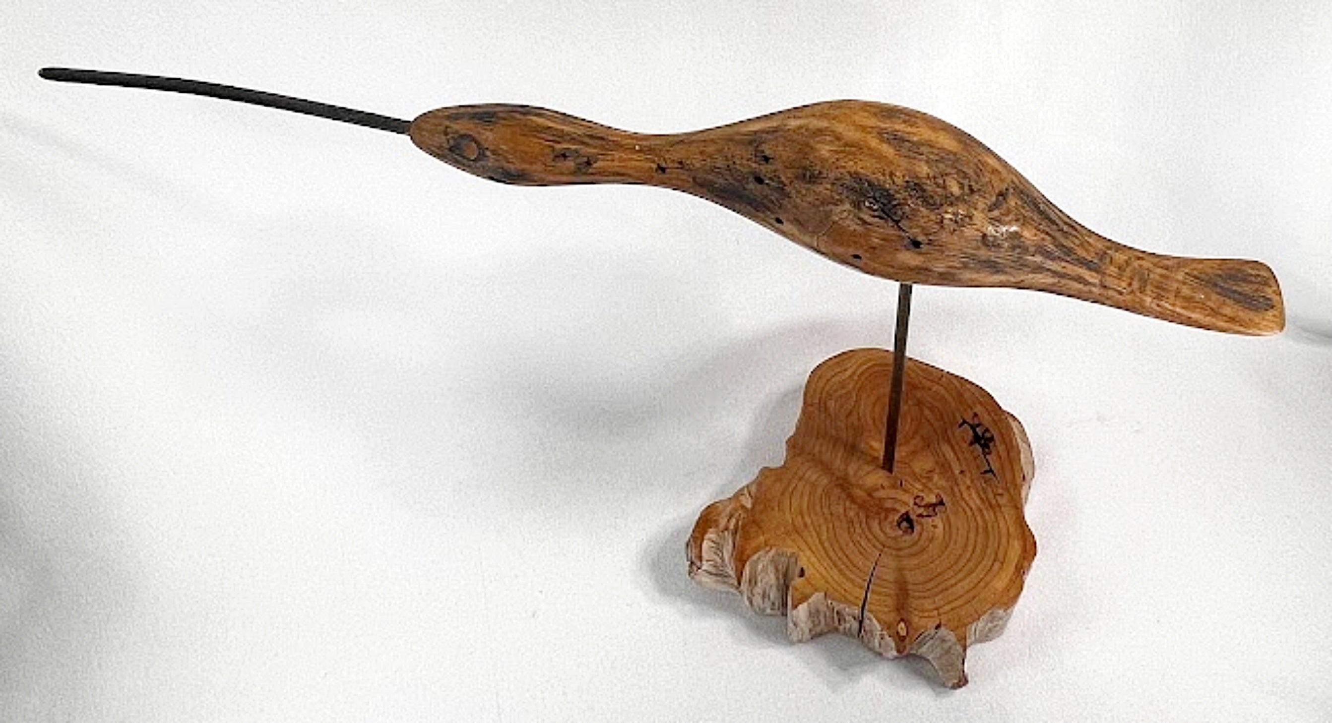 Carved Curlew on Stand by Alex Buderer