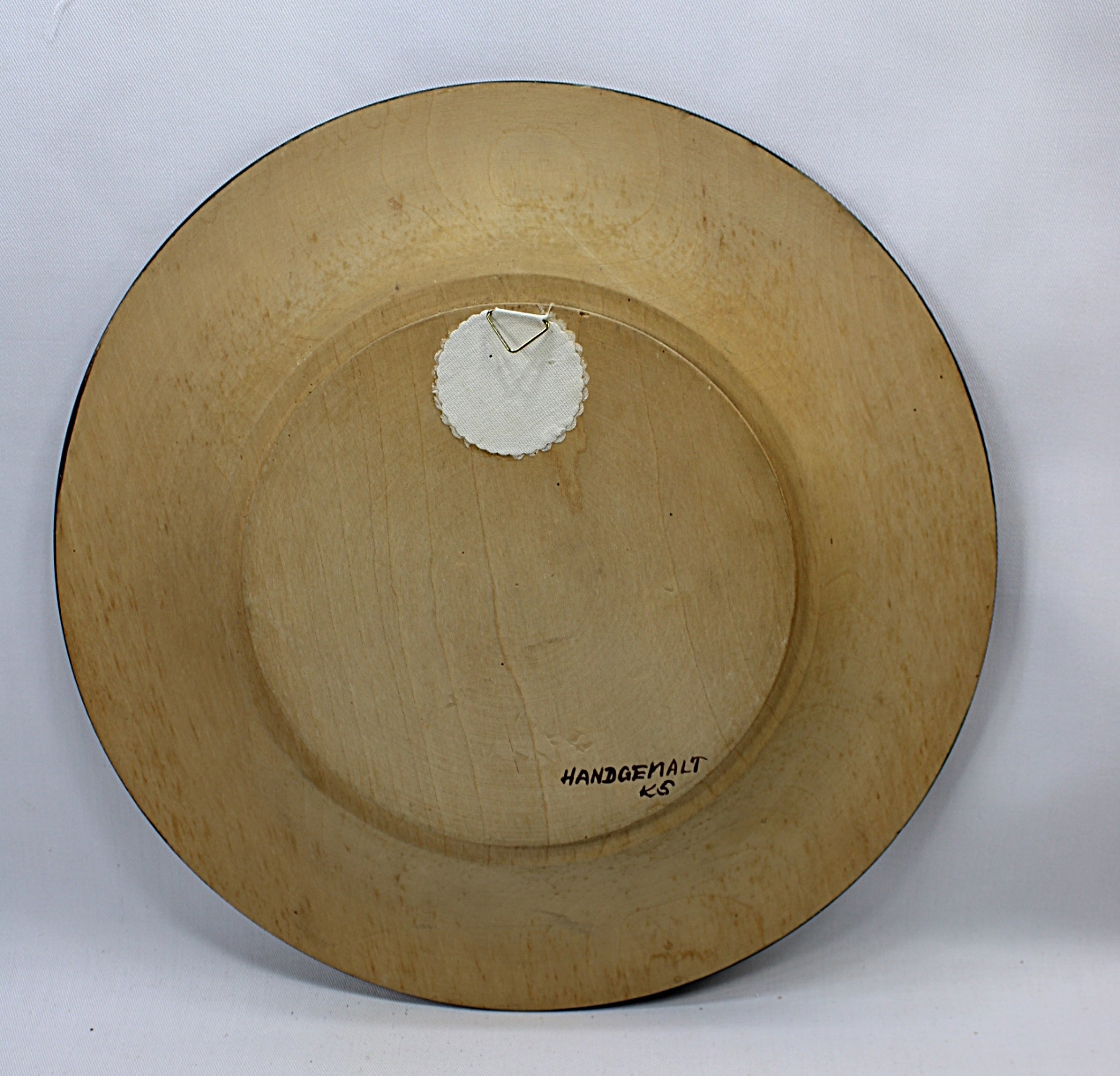 Folk Art Wooden Wall Plate Pennsylvania Dutch