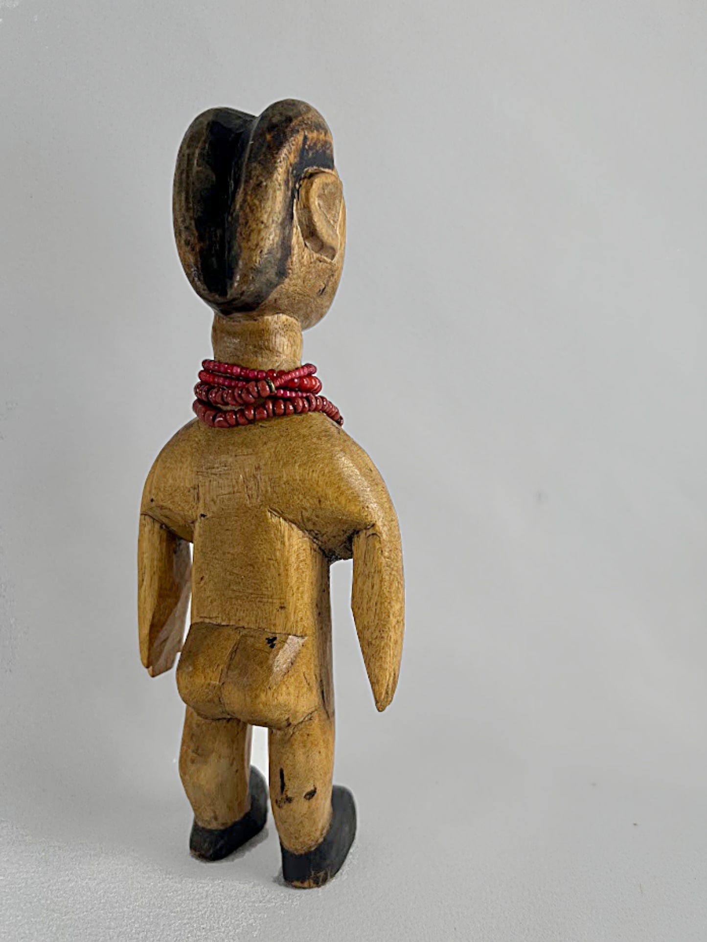 Vintage African Carved EWE Twin Dolls With Glass Trade Beads