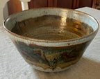 Studio Pottery Bowl Large Ombre Glazes Signed