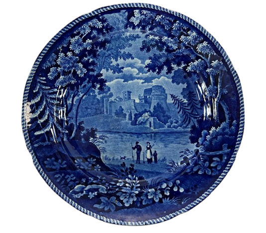 Antique Historical Blue Transferware Plate 