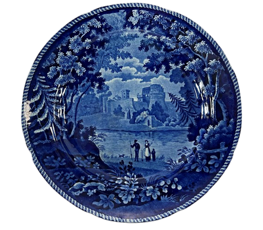 Antique Historical Blue Transferware Plate 