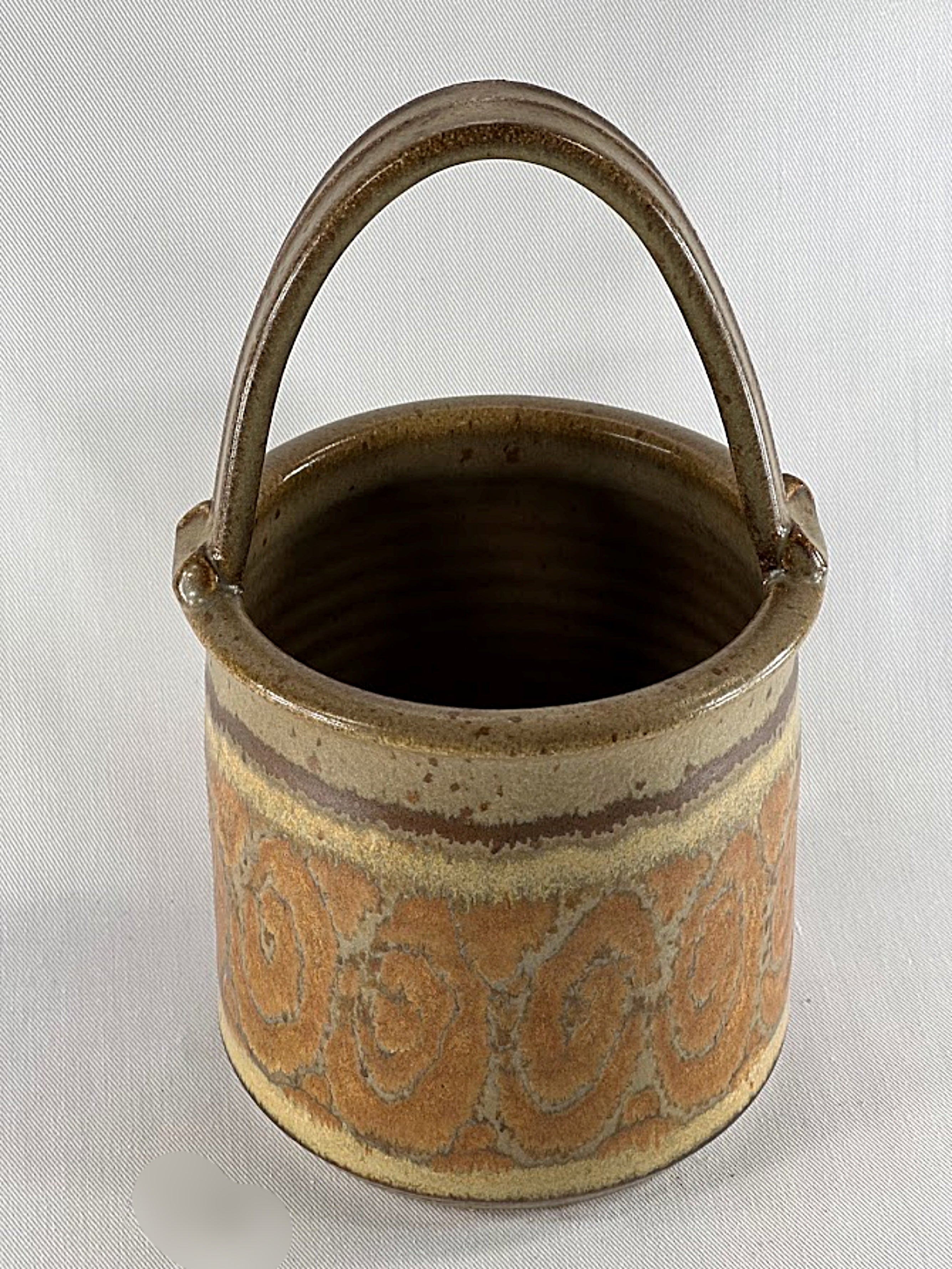Studio Art Pottery Basket  Signed