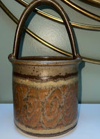 Studio Art Pottery Basket  Signed