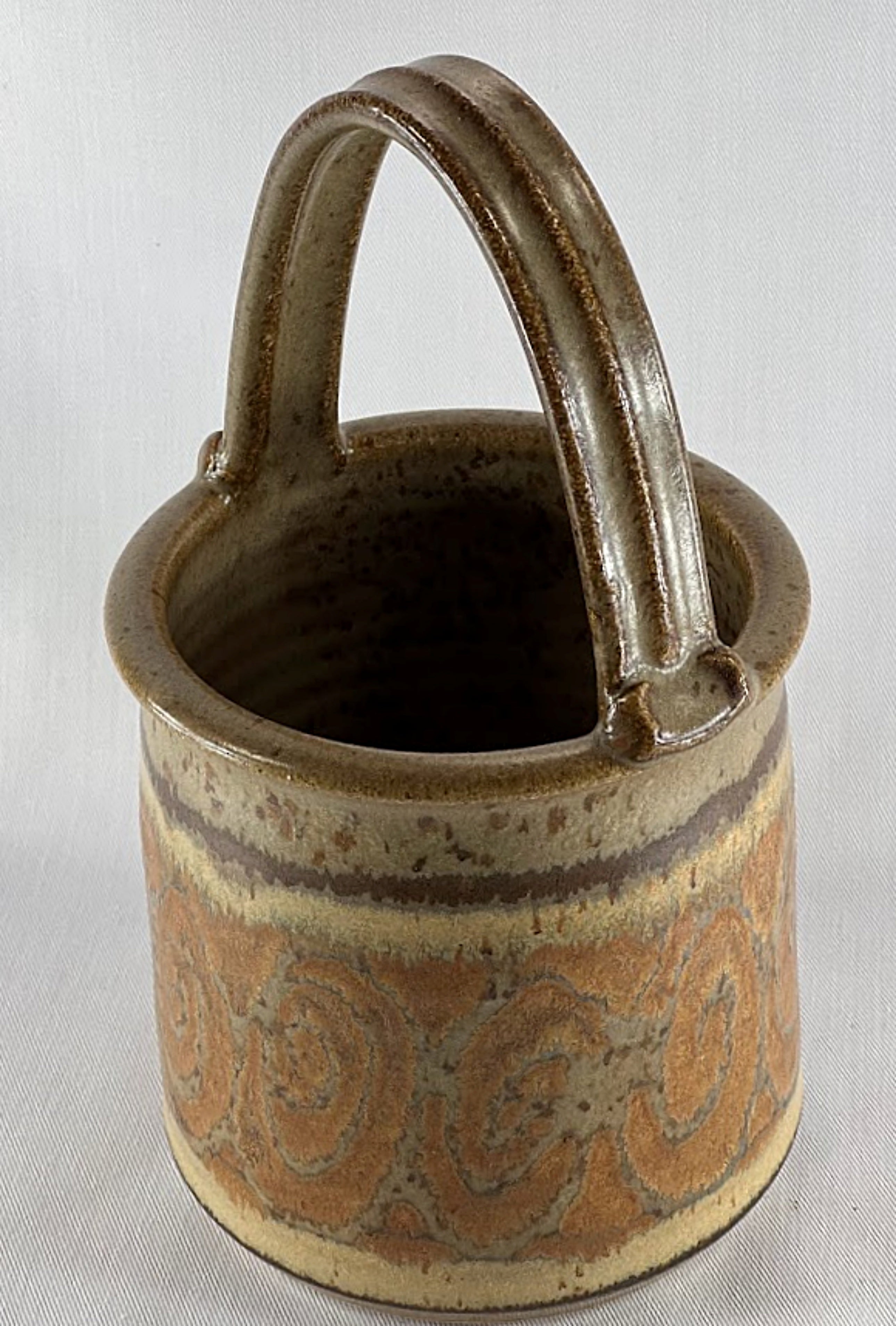 Studio Art Pottery Basket  Signed