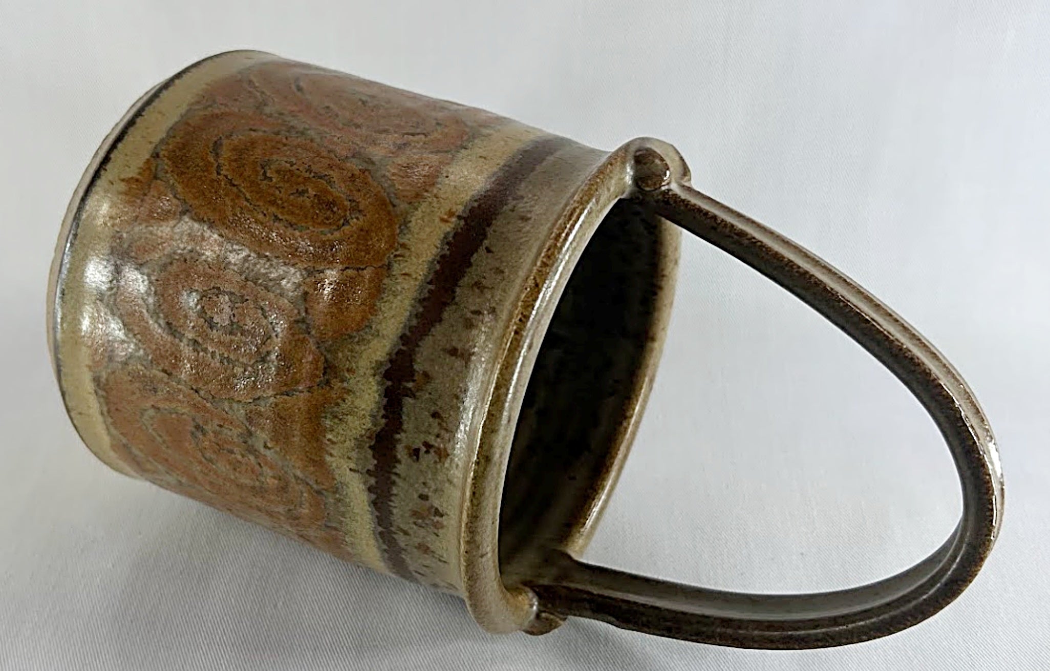 Studio Art Pottery Basket  Signed