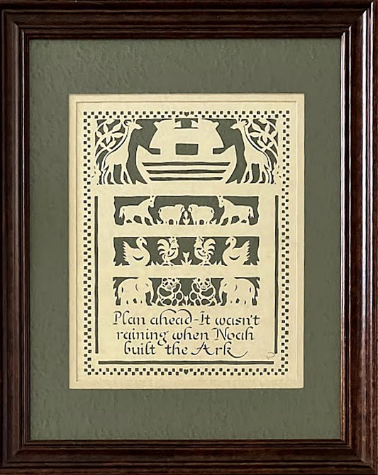 FRAMED SCHERENSCHNITTE Noah's Ark by Regina Walters