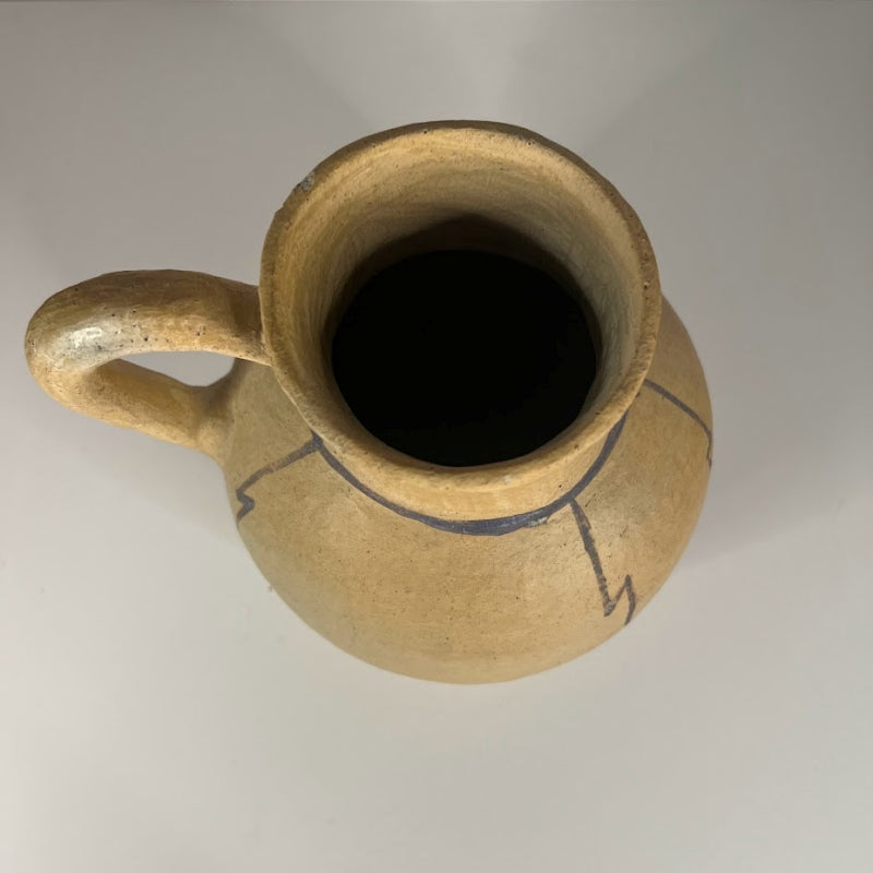 Vintage Southwest Clay Pottery Jar and Pitcher rim view