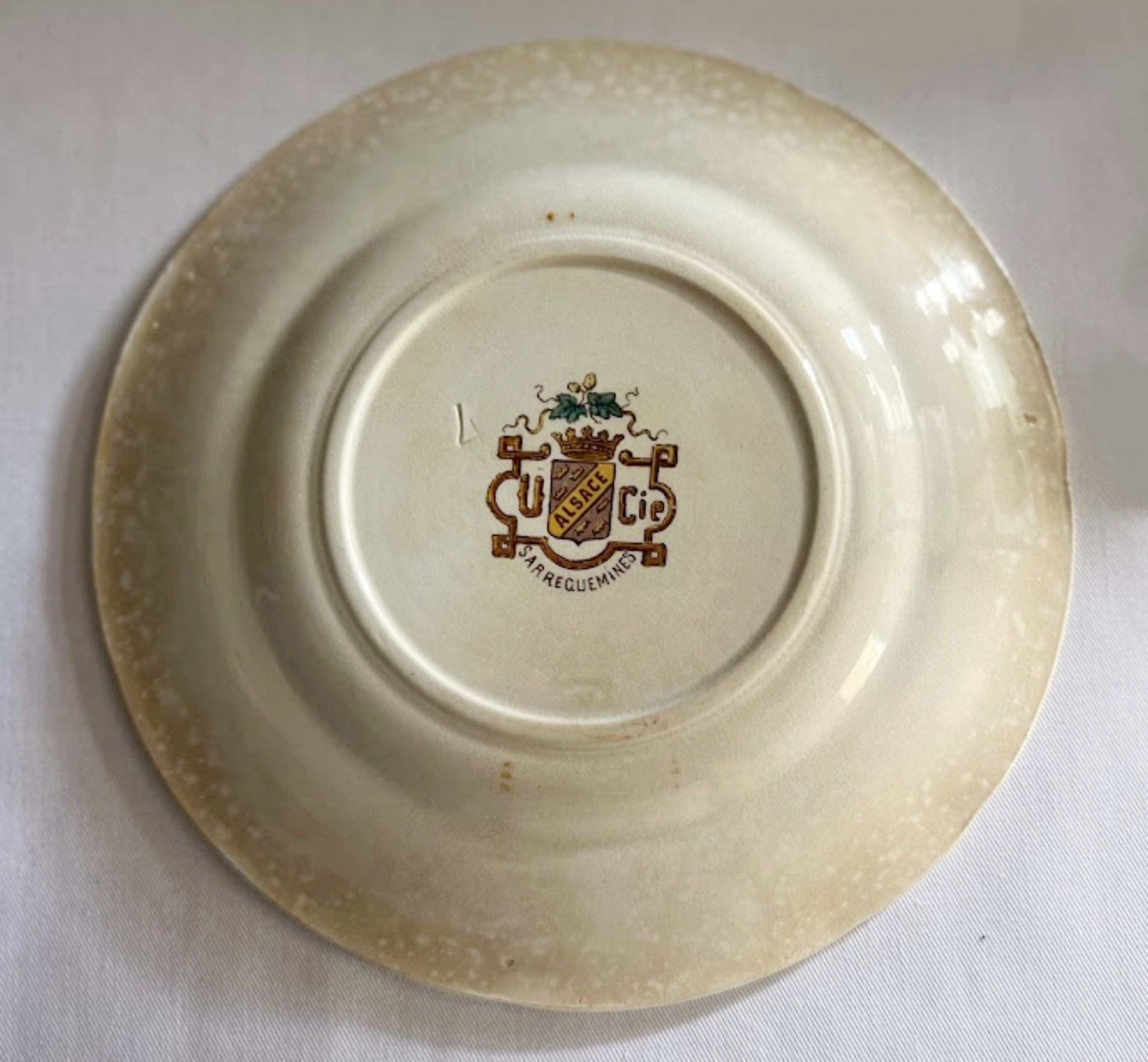 Antique French Sarreguemines Utzschneider & Cie Faience Plates Set 4