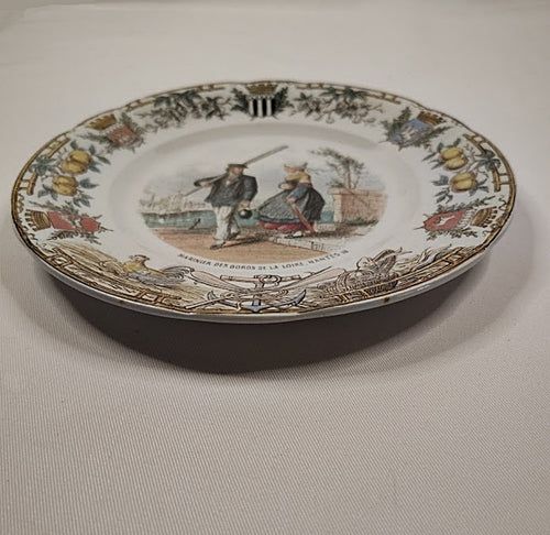French Antique Sarreguemines Plate