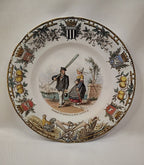 French Antique Sarreguemines Plate