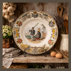 French Antique Sarreguemines Plate