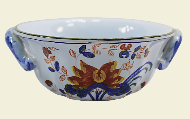Vintage Italian Hand Painted Majolica Bowl Made for Tiffany and Company