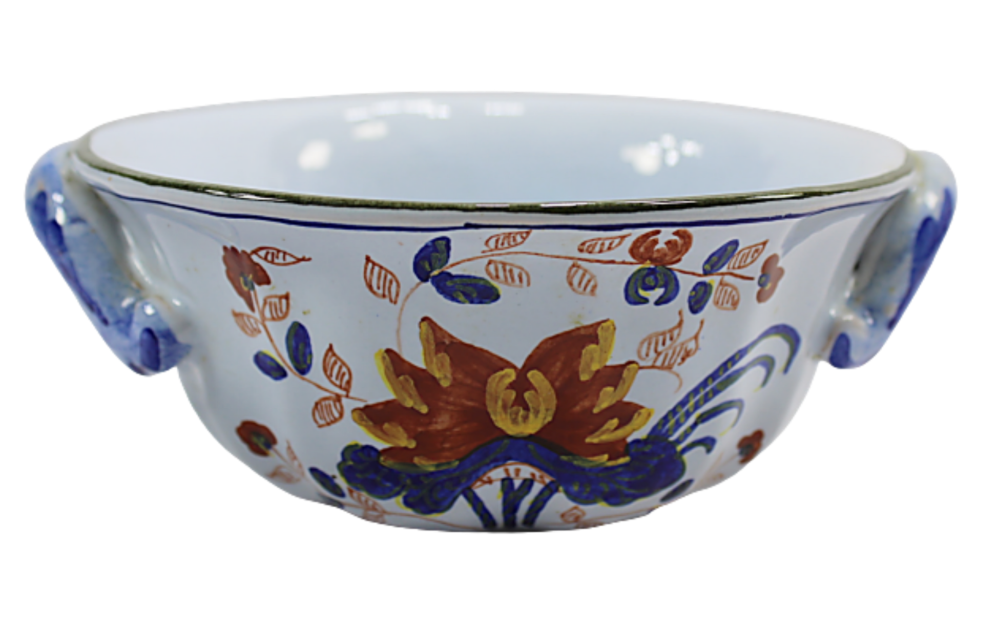  Italian Hand Painted Majolica Bowl Made for Tiffany and Company
