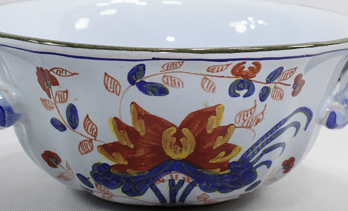 Vintage Italian Hand Painted Majolica Bowl Made for Tiffany and Company