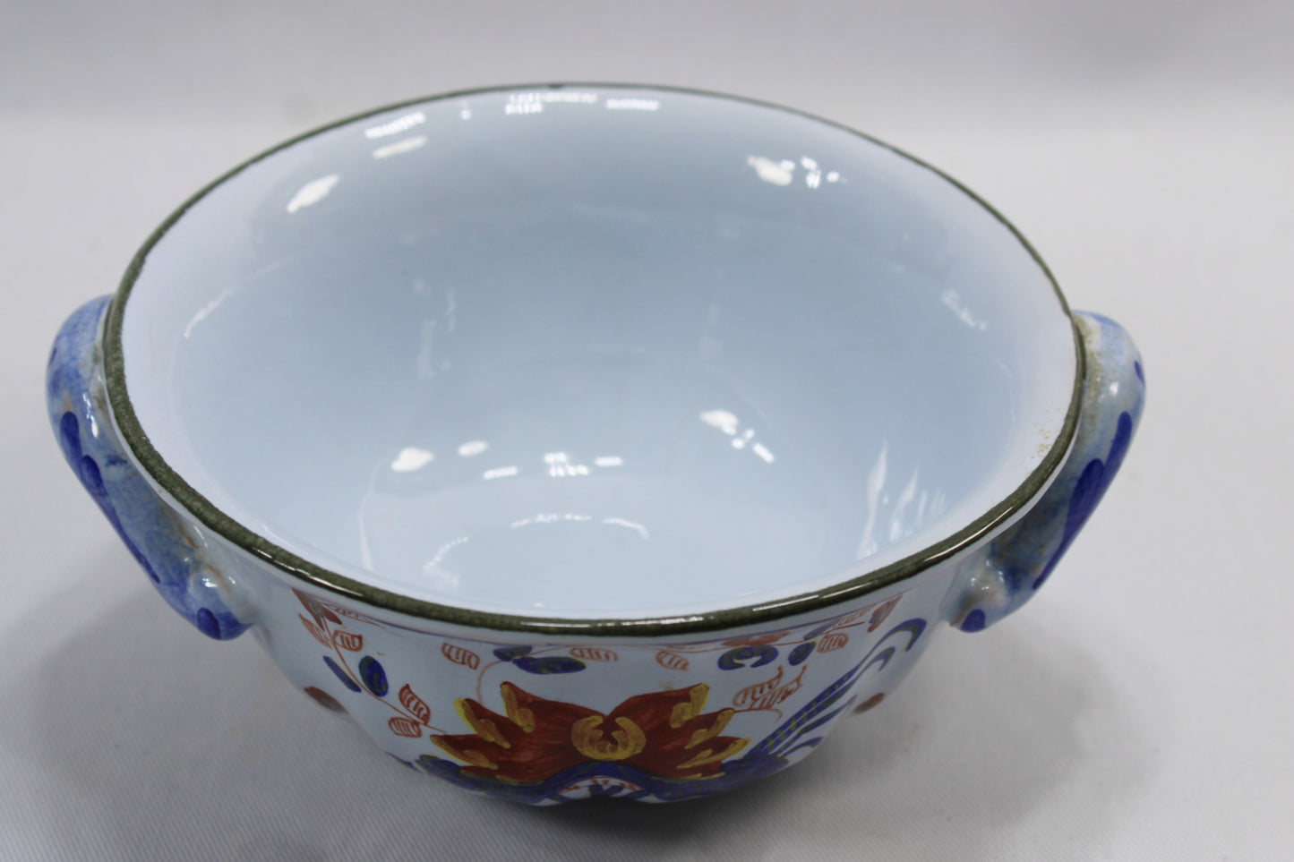 Vintage Italian Hand Painted Majolica Bowl Made for Tiffany and Company