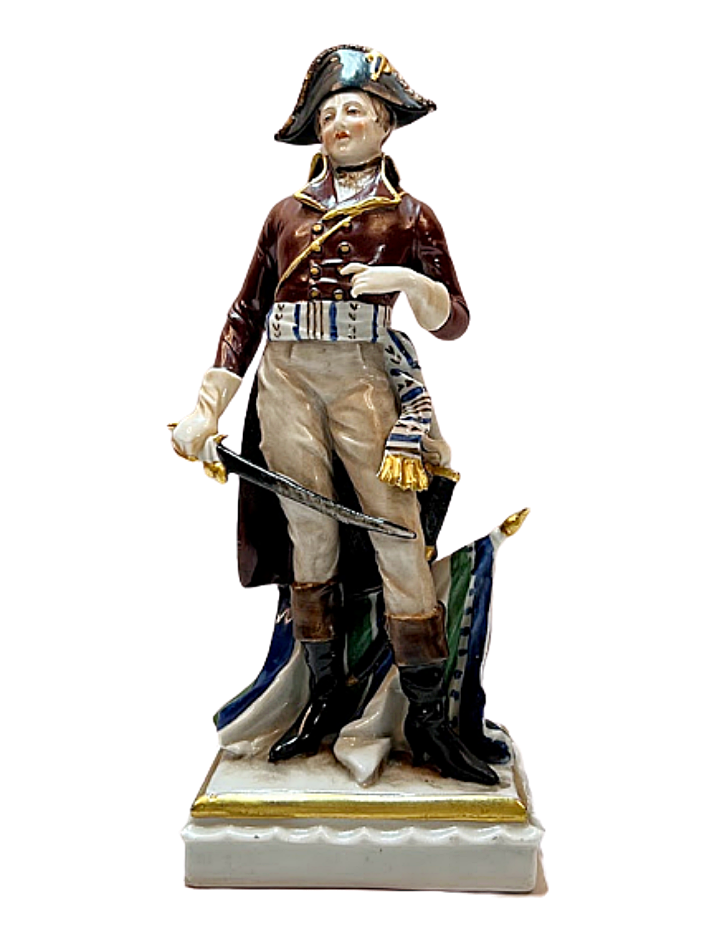 Antique Figurine FRENCH PORCELAIN NAPOLEON Gold Anchor Mark