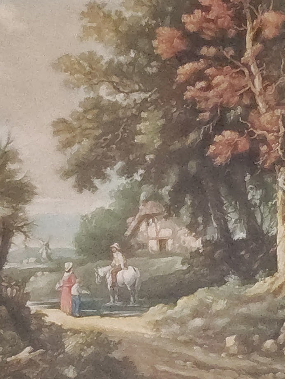 English Landscape Constable's Country Framed Mezzotint closeup no frame