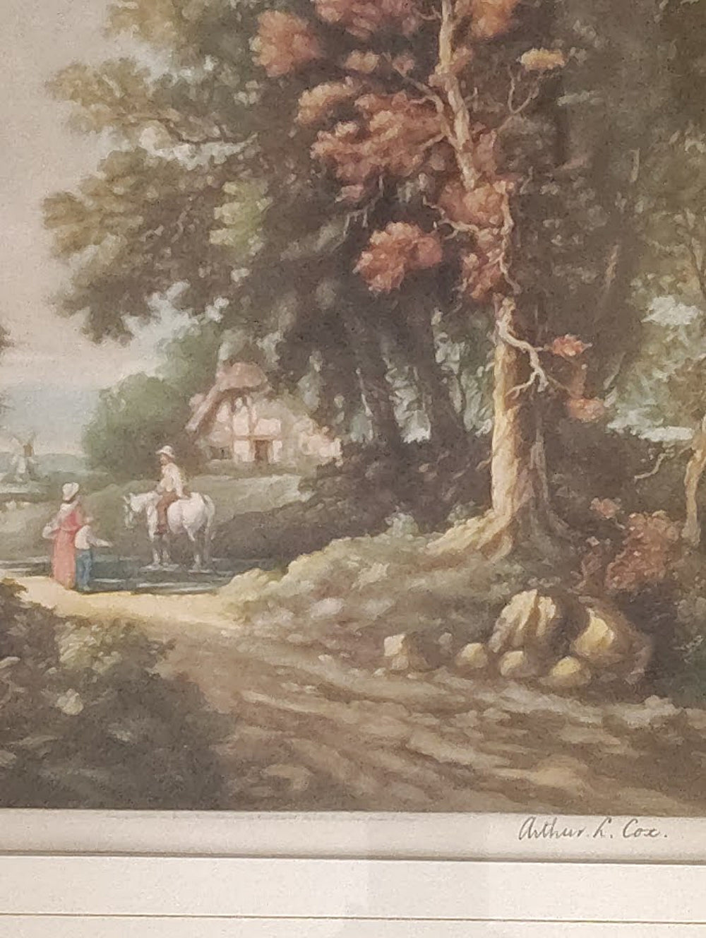English Landscape Constable's Country Framed Mezzotint signed Arthur Cox