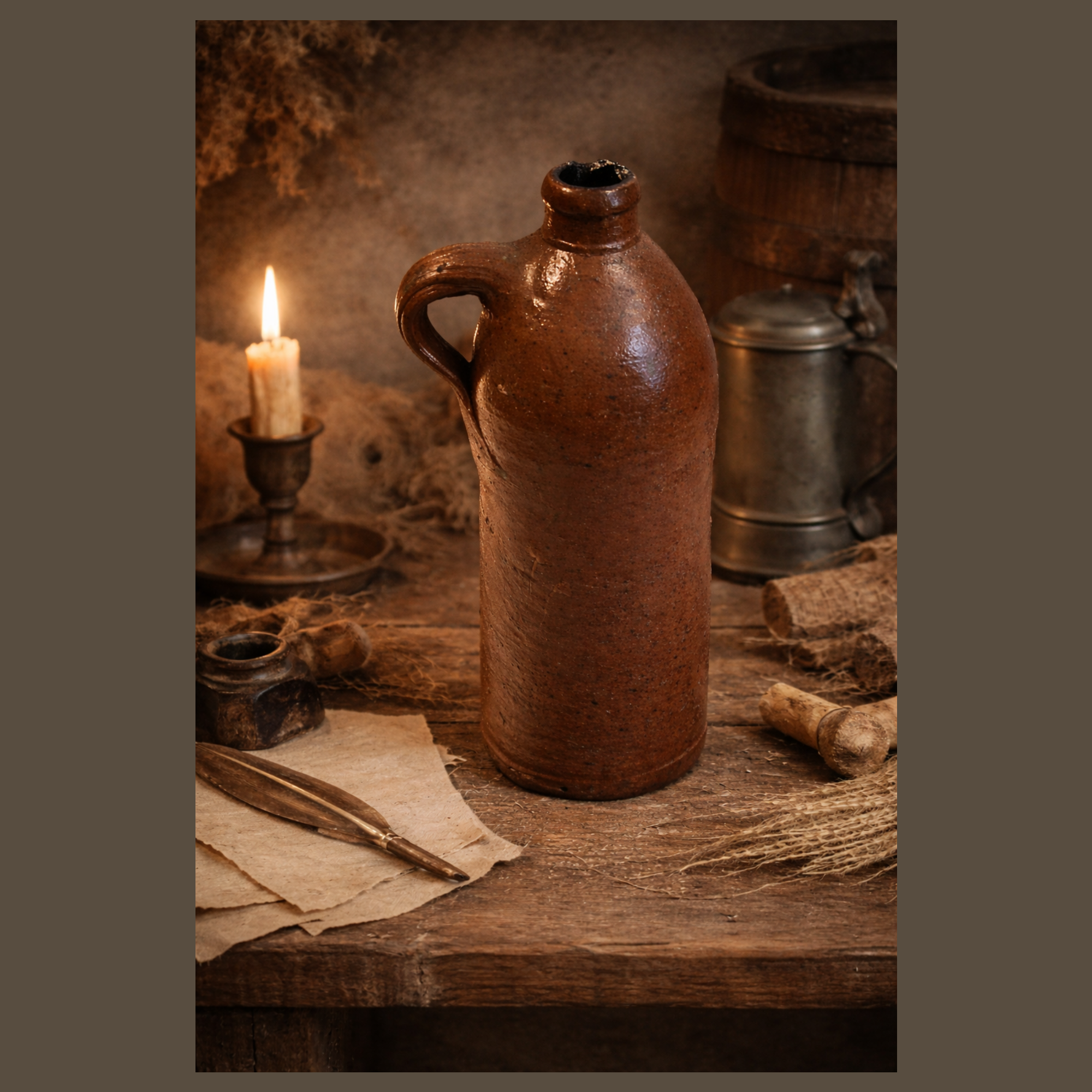 Stoneware Antique Mineral Water Bottle from Selters Germany