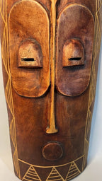 African Carved Wood Wall Mask
