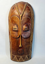 African Carved Wood Wall Mask