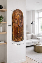 African Carved Wood Wall Mask