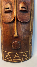 African Carved Wood Wall Mask