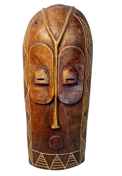 Vintage African Carved Wood Mask 19 Inches Tall