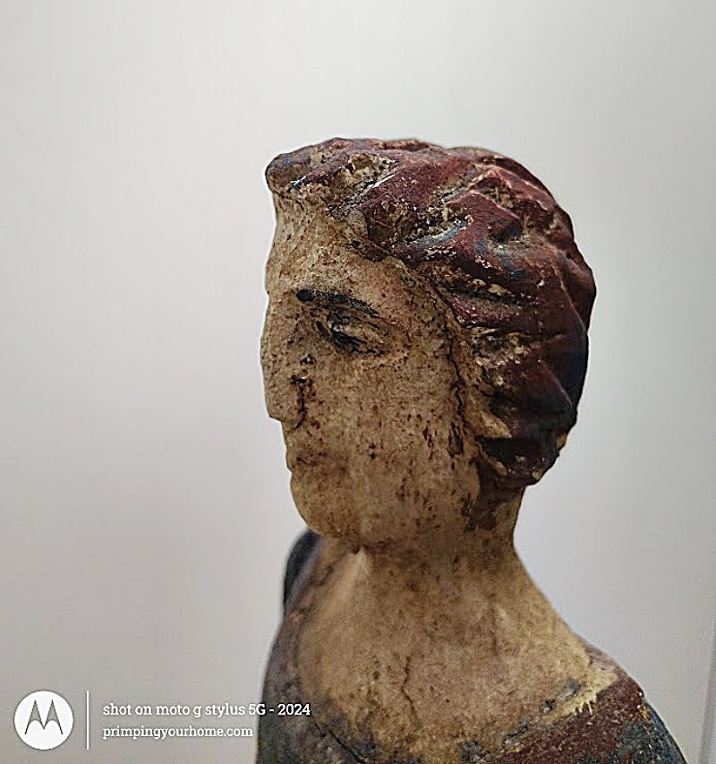 Vintage Santos Cage Doll 28in Face closeup