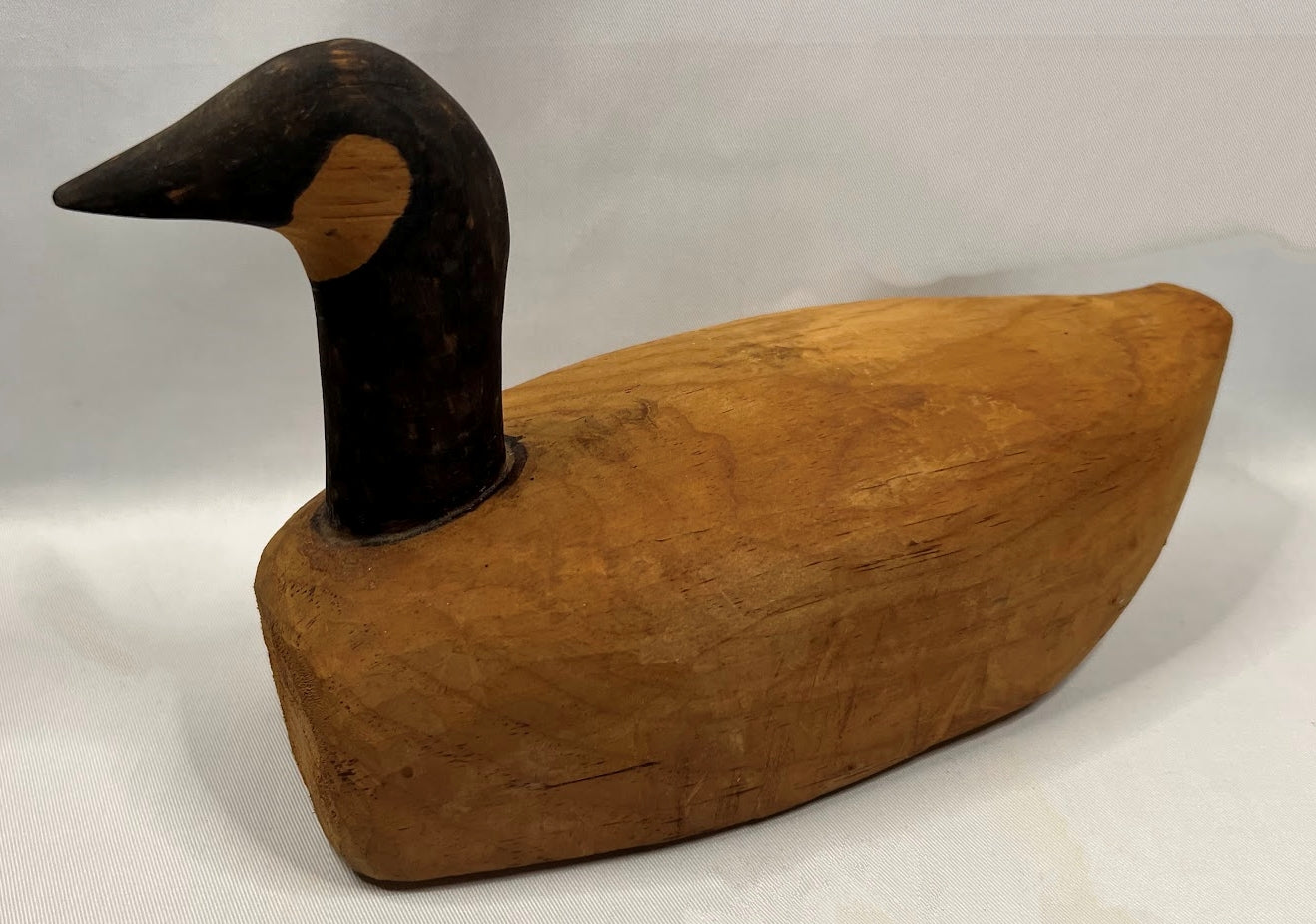 Vintage MAINE FOLK ART Decoys Pair of Primitive Hand Carved Pine Canada Geese
