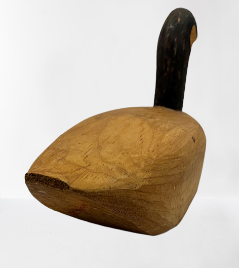 Vintage MAINE FOLK ART Decoys Pair of Primitive Hand Carved Pine Canada Geese