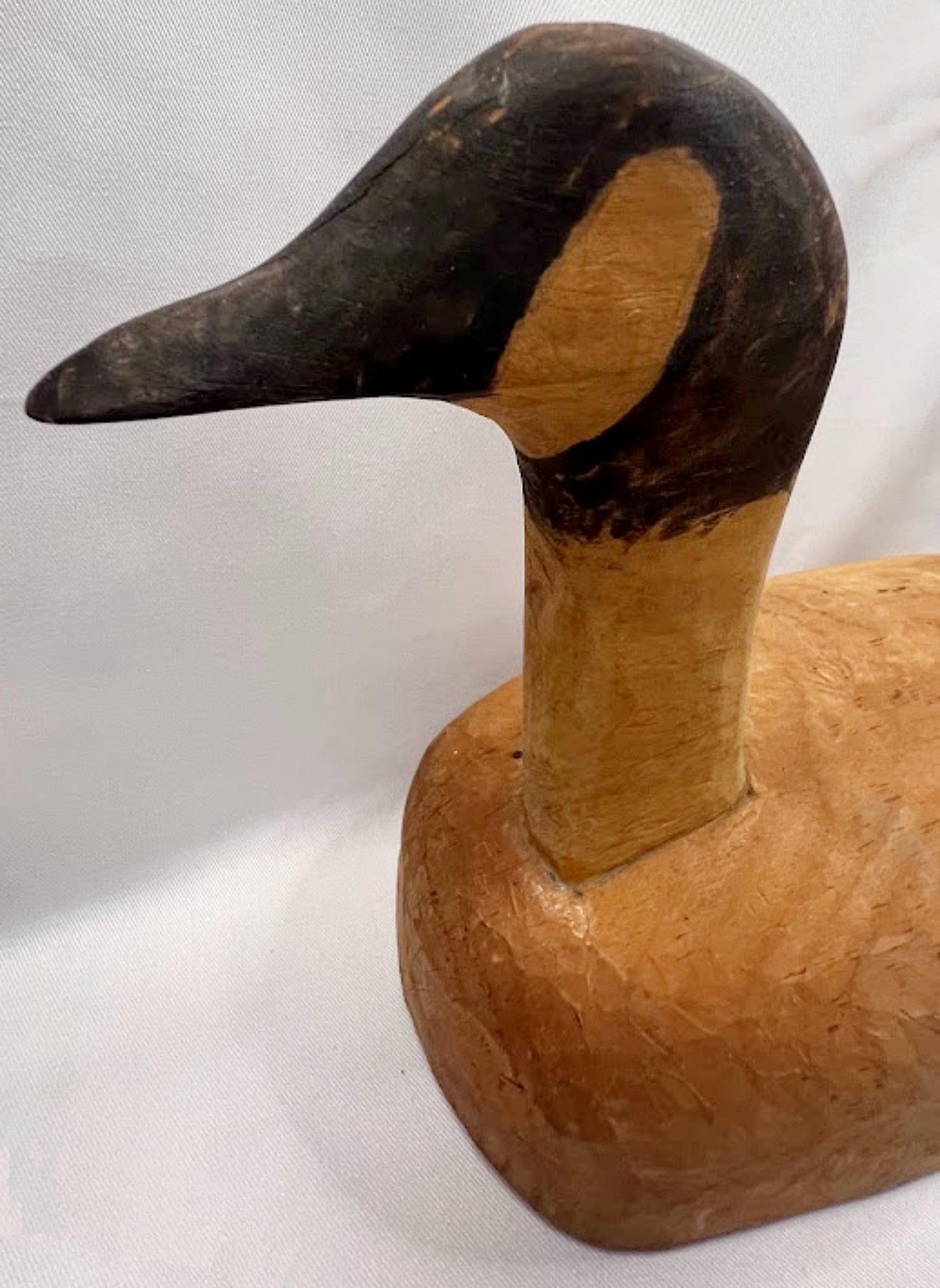 Vintage MAINE FOLK ART Decoys Pair of Primitive Hand Carved Pine Canada Geese
