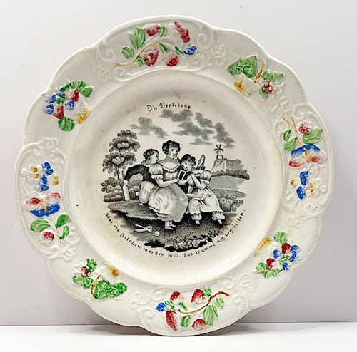 English Pottery Child's Plate Circa 1830